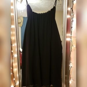 24W RUCHED NECK CHIFFON TUNIC DRESS